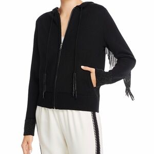 Kobi Halperin Black Fringe Zip Hoodie